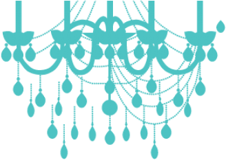 Cropped Aqua Blue Chandelier - Chandelier Silhouette Png Modern (960x240), Png Download
