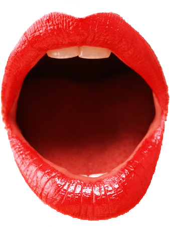Boca Em Png - Red Lips Open Wide (430x450), Png Download