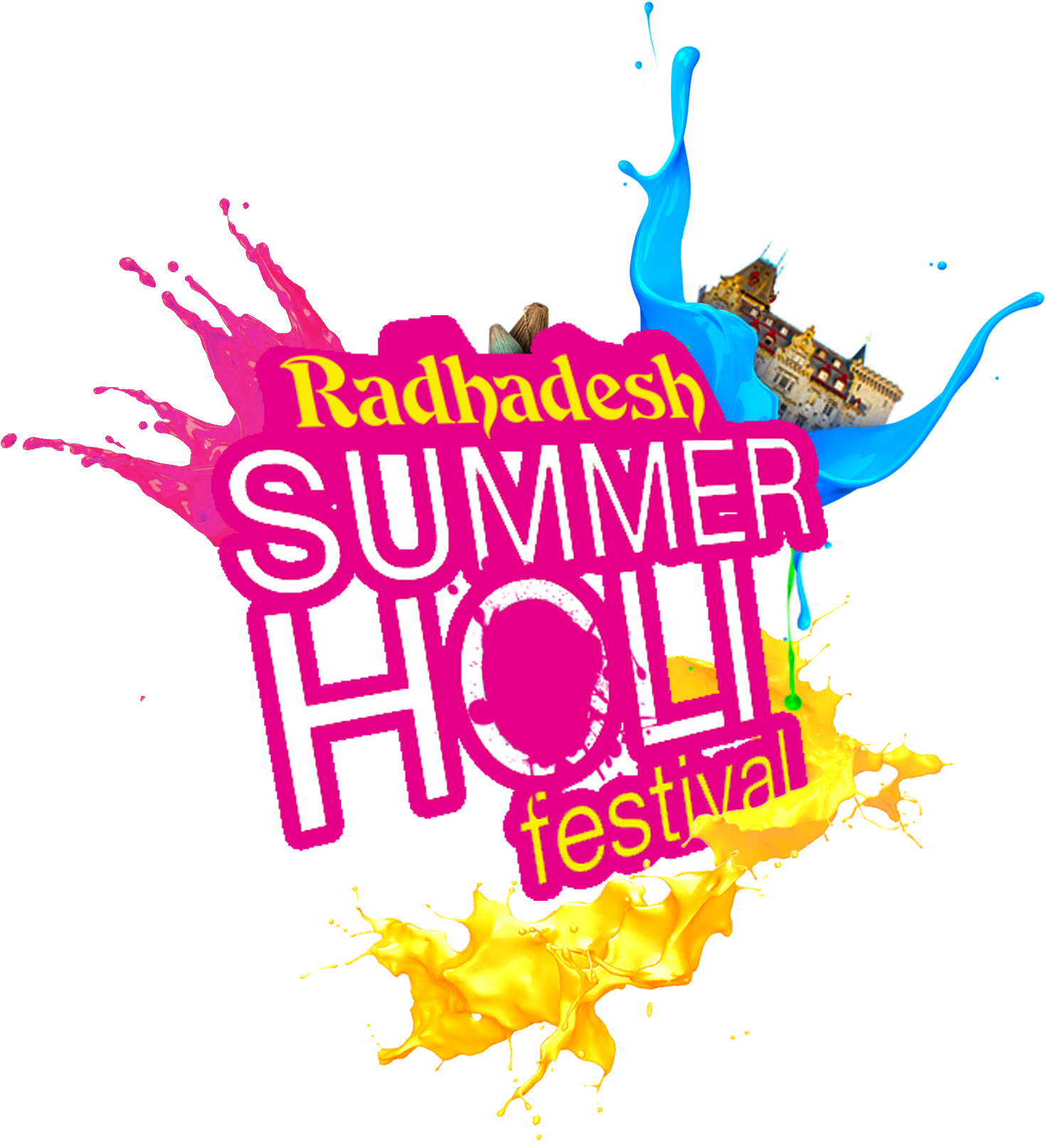 Holi Radhadesh - Holi Festival Logo Png (1602x1690), Png Download