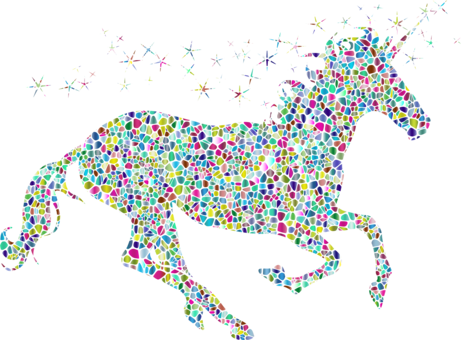 Horse Unicorn Horn Legendary Creature - Unicorn Outline And No Background (461x340), Png Download