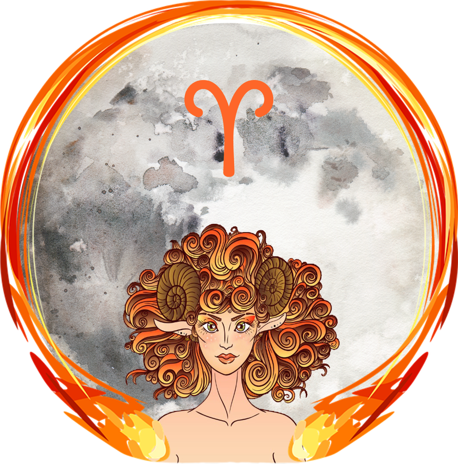 Aries Full Moon September (2000x2000), Png Download