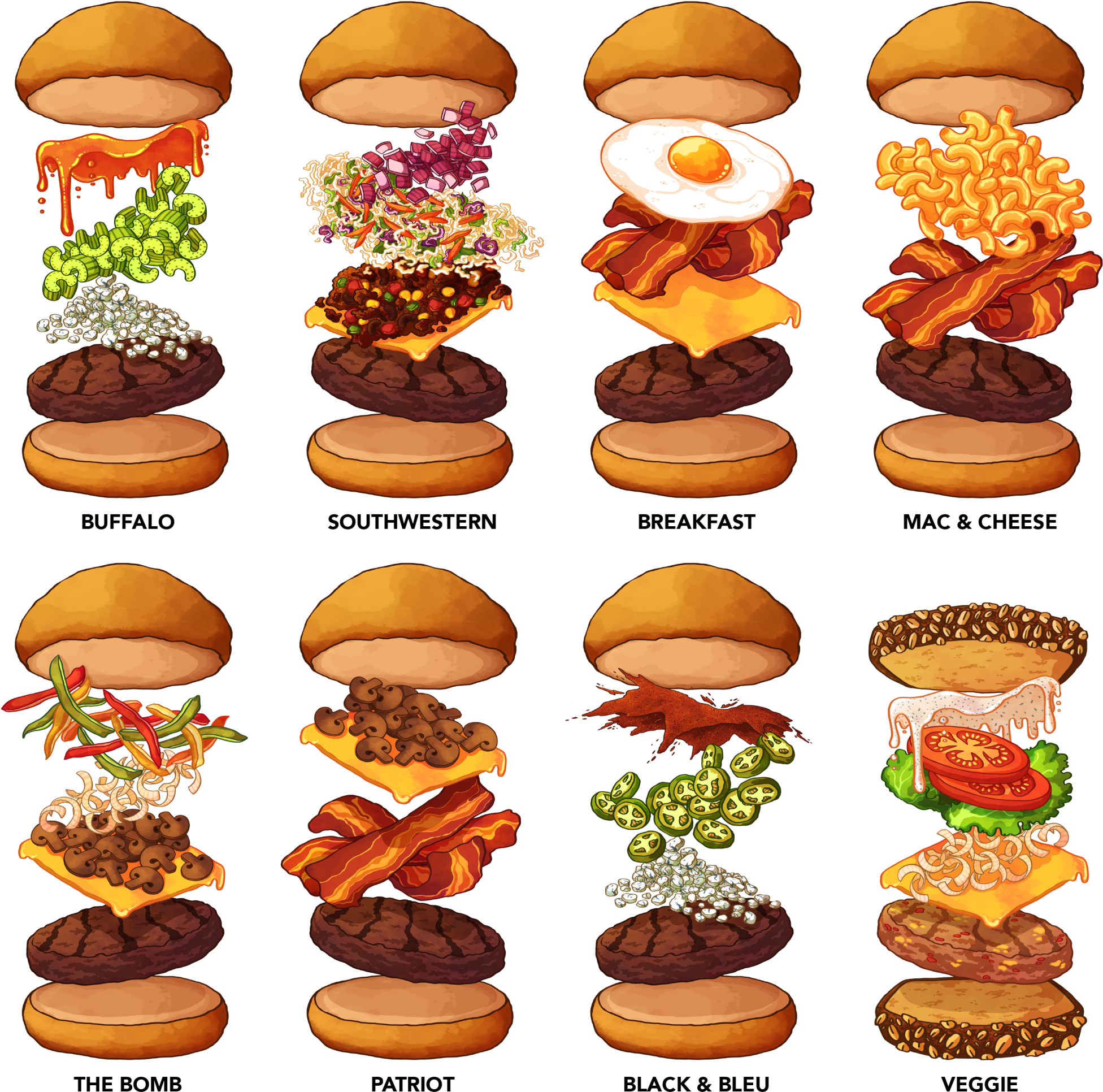 Specialty Burgers (2000x2000), Png Download