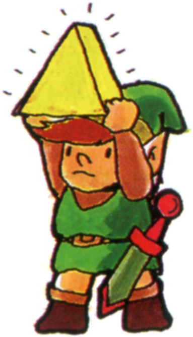 Link Holding Up A Triforce Piece - Legend Of Zelda Original Link (383x668), Png Download