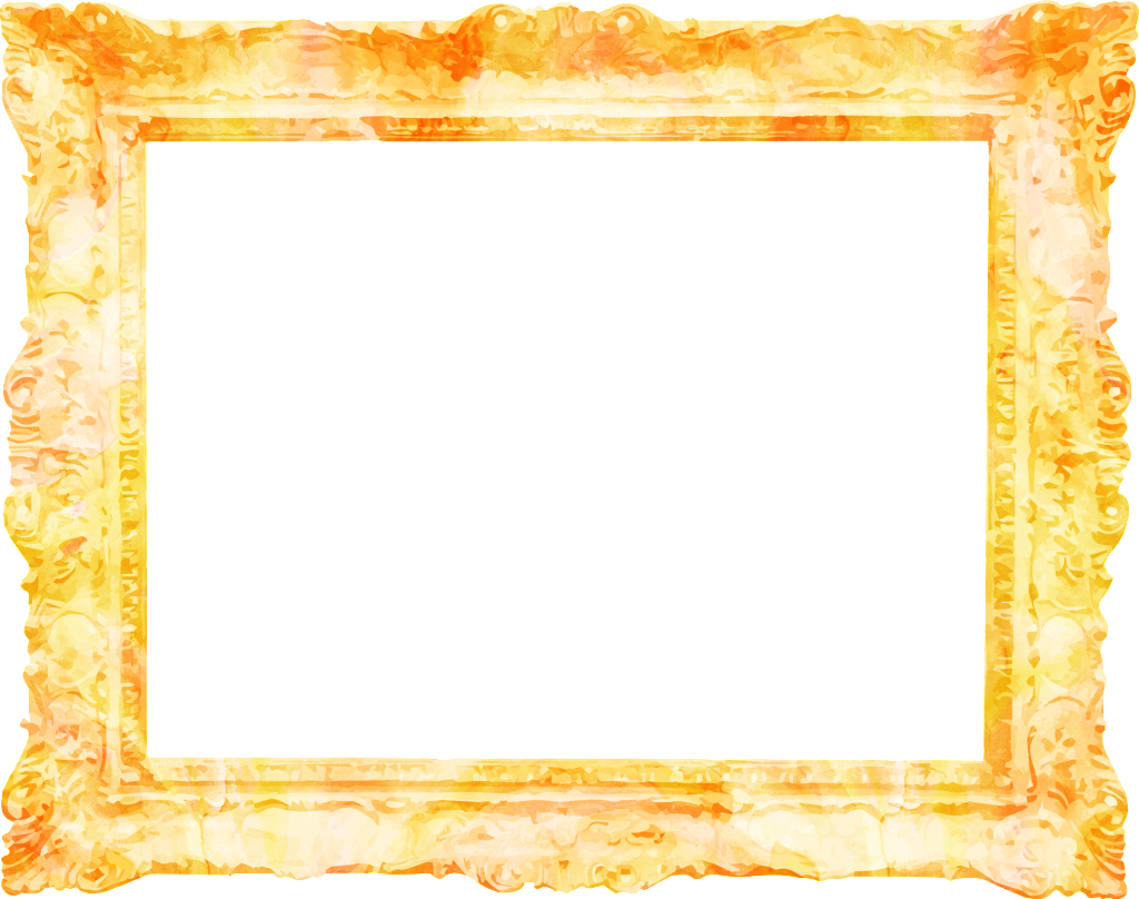 Golden Watercolor Rendering Flower Border Decoration - Watercolor Painting (1024x808), Png Download