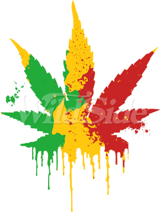 Rasta Color Pot Leaf - Blood Splatter 5.png Coin Purse, Women's, Pale Blue/light (450x450), Png Download