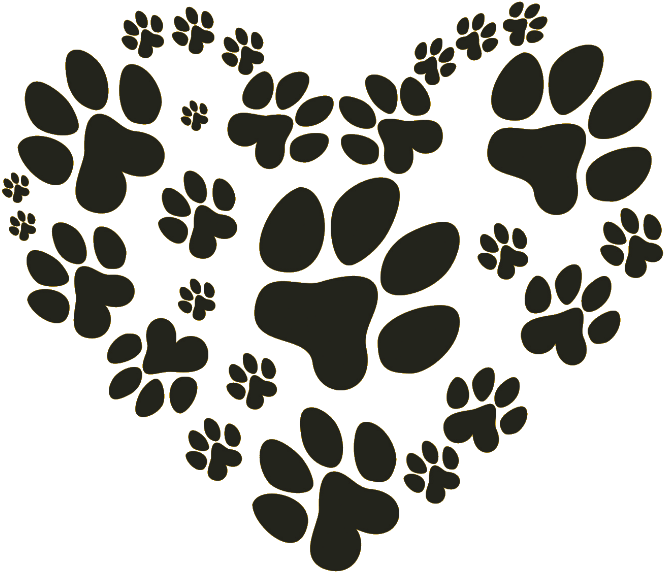 Dog Paws - Paw Prints On Our Hearts Sticker (789x739), Png Download