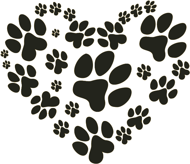 Download Dog Paws Paw Prints On Our Hearts Sticker PNG Image with No