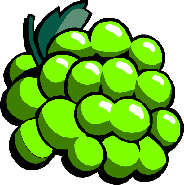 Green Grapes Clip Art - Grapes Clip Art (594x599), Png Download