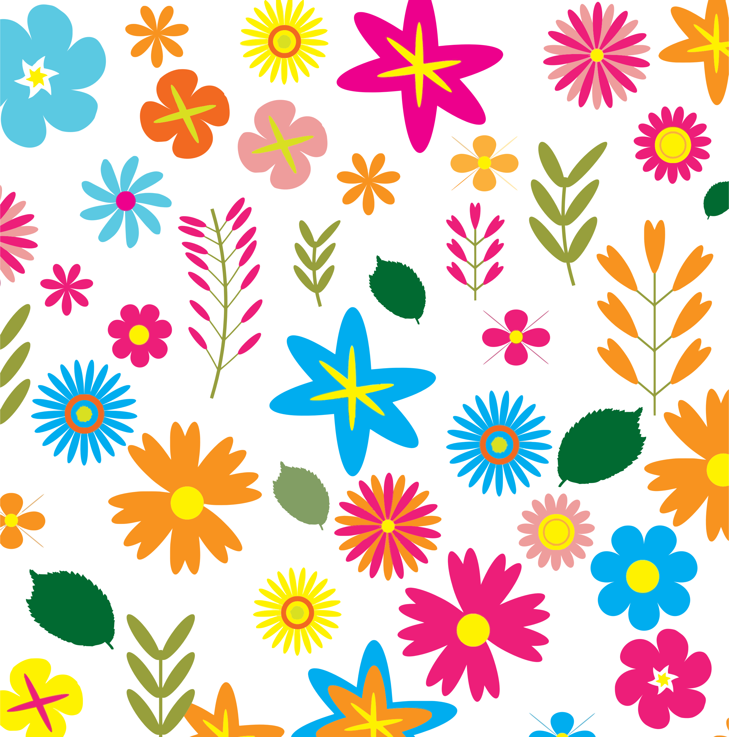 Colorful Floral Pattern Background 3 Svg Free Download (2376x2400), Png Download