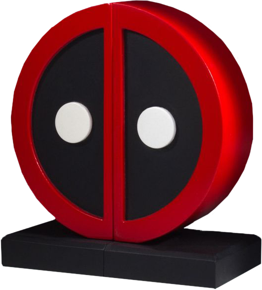 Deadpool Logo Gentle Giant Bookends - Deadpool Logo Bookends (527x583), Png Download