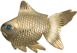 Goldfish Pin/pendant - Md (640x640), Png Download