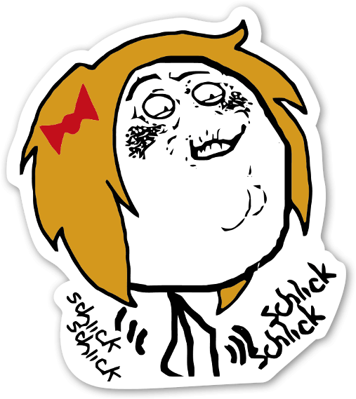 Fap Fap Schlick Chic Rage Face Sticker - Fap Meme (536x600), Png Download