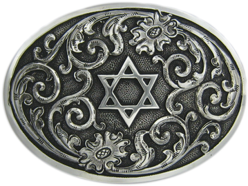 Sterling Silver Shape B Oval Buckle With Overlay Filligree - Circle (498x373), Png Download