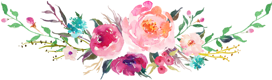 Flower Bouquet - Watercolor Bouquet Transparent Png (970x284), Png Download
