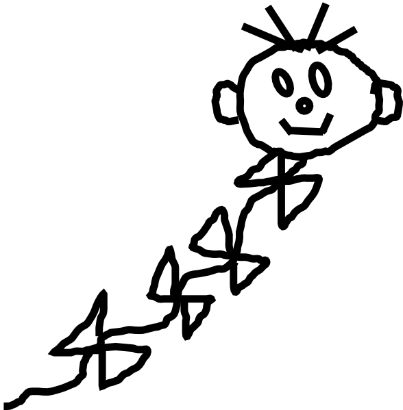 Balloon Drawing Man - Clip Art (588x599), Png Download