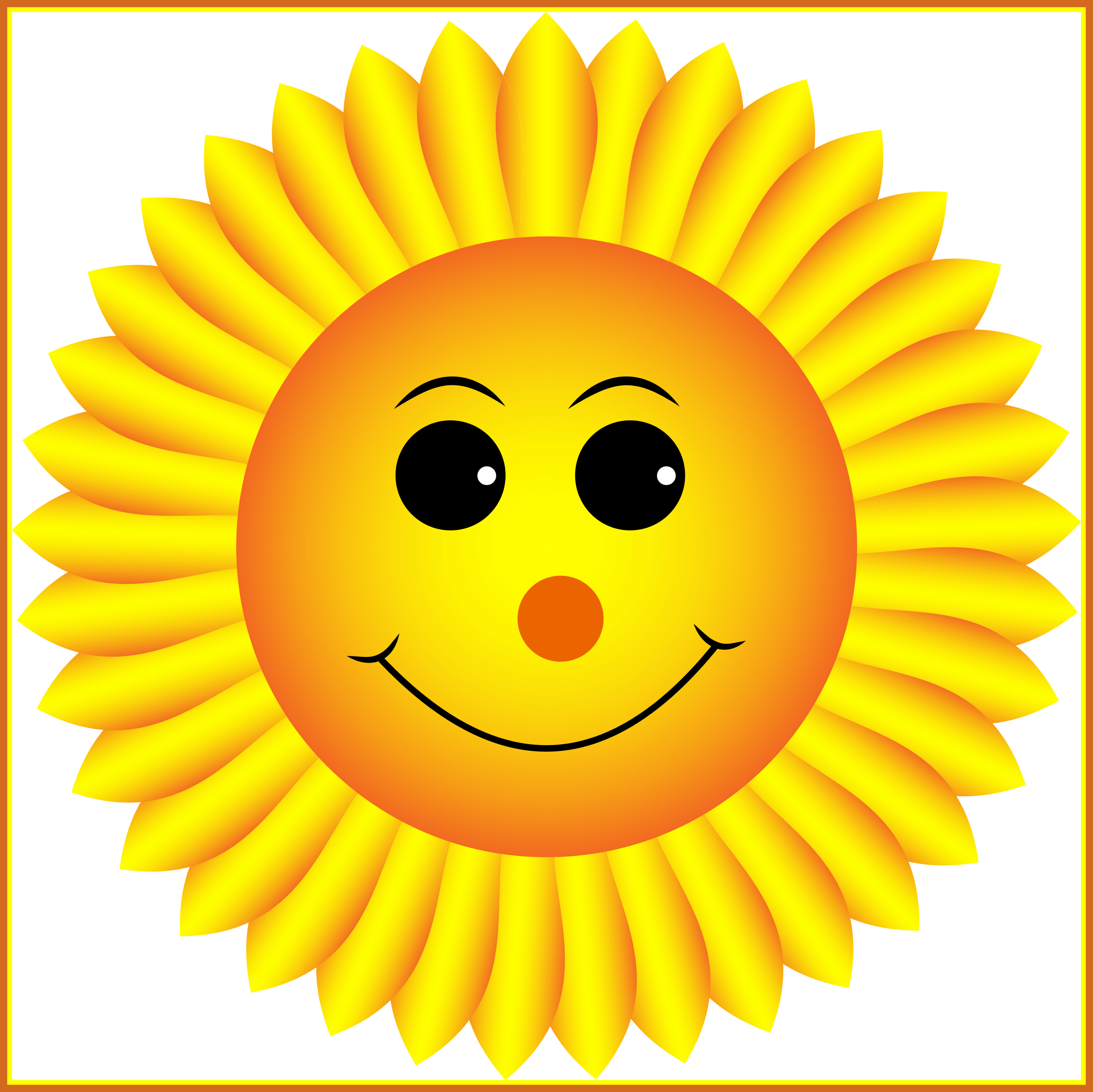Incredible Sunflower Clipart Face Pencil And In Color (2306x2304), Png Download