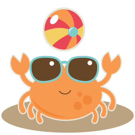 Crab With Beach Ball Svg Cut File For Scrapbooking - Beach Clip Art Free (432x432), Png Download