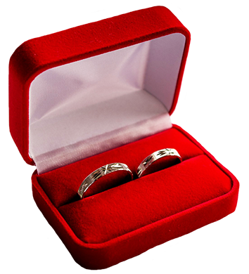Ring Clipart Red Wedding - Wedding Ring In A Box Png (354x390), Png Download