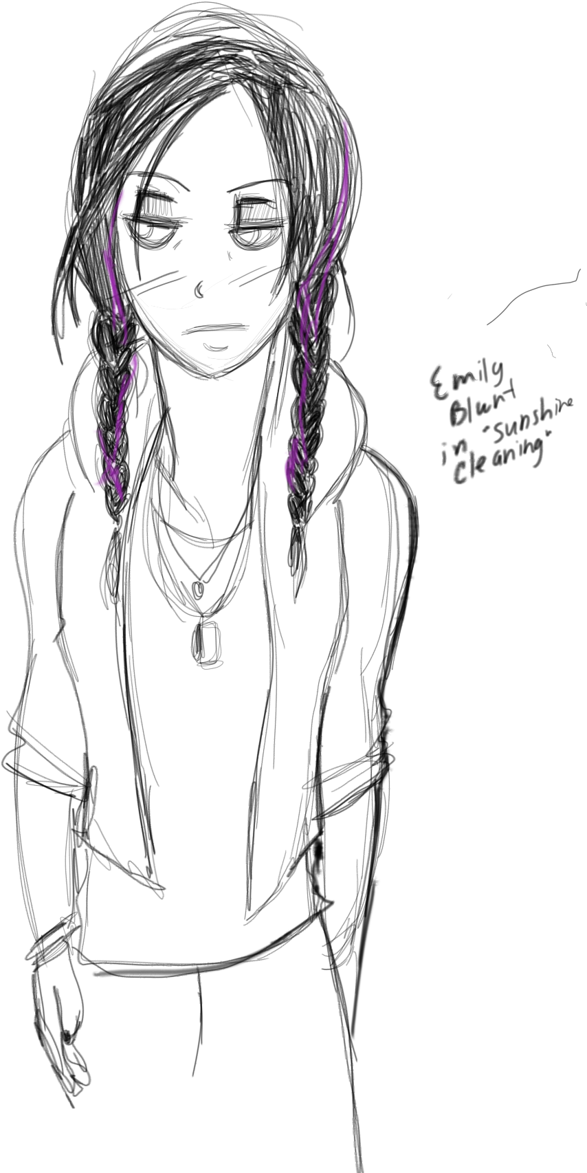 Weirdly I Was Inspired By Emily Blunt's Emo Grungy - Library (1022x1998), Png Download