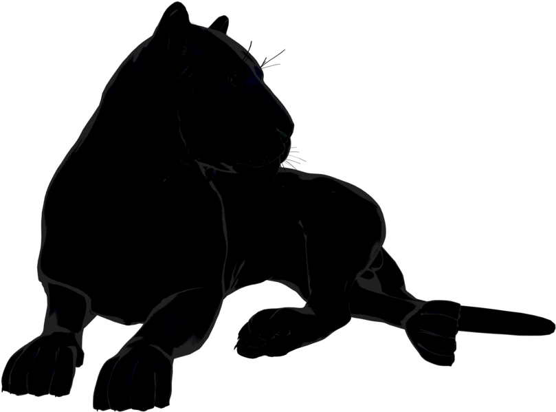 Tiger Or Big Black Cat Pose 47 By Madetobeunique On - Clip Art Black Tiger (900x720), Png Download