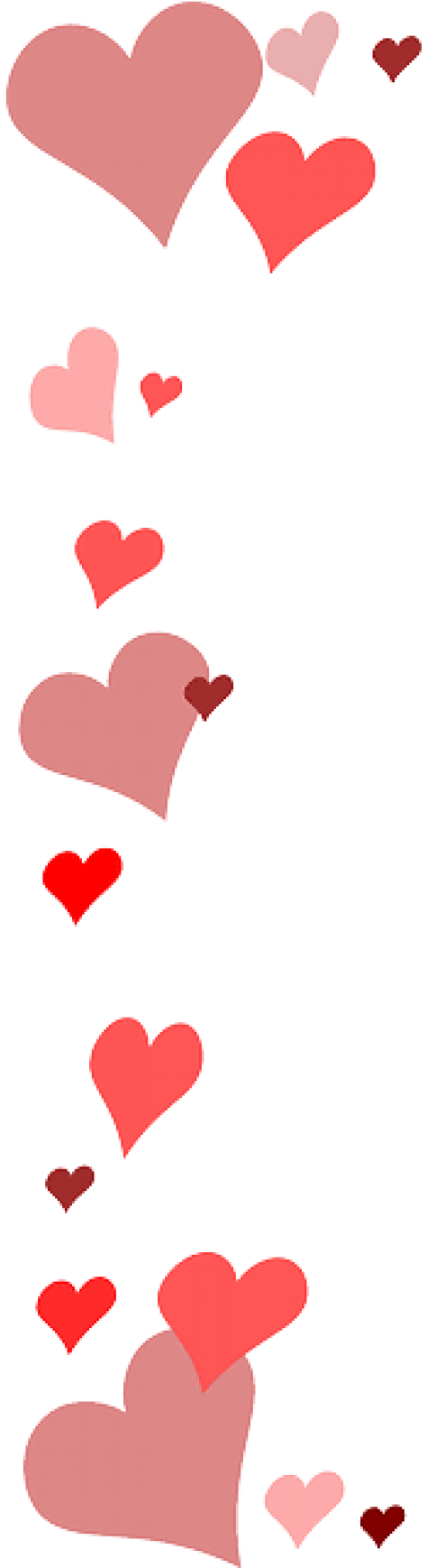 Red, Heart, Page, Love, Border, Pink, Hearts, Valentine - Red Heart Border Transparent (320x640), Png Download