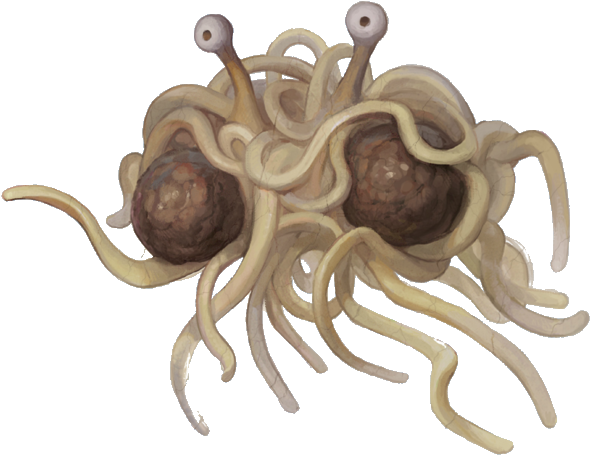 Never Forghetti Flying Spaghetti - Flying Spaghetti Monster Png (638x471), Png Download