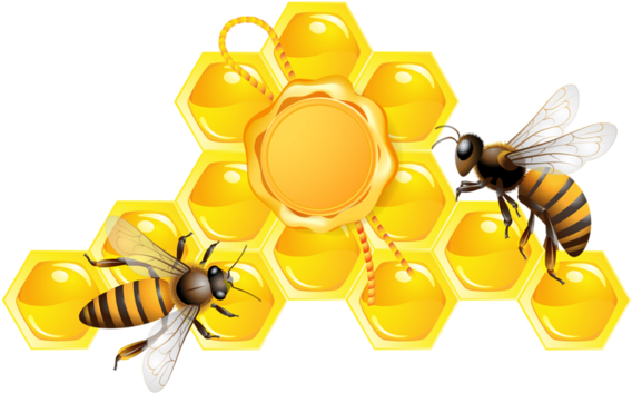 Bees On The Flower Round Ornament (600x359), Png Download