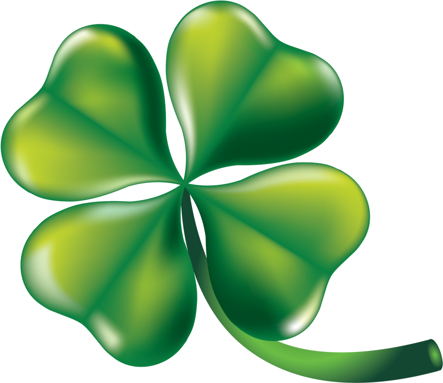 Four Leaf Clover Art - Png 4 Leaf Clover (897x792), Png Download