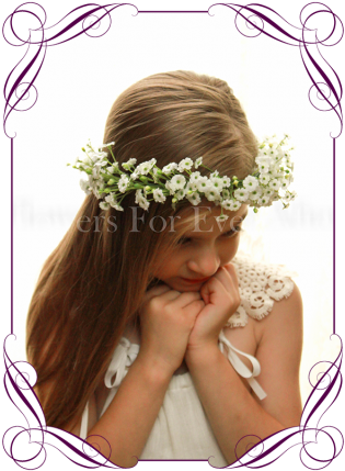 Silk Artificial White Wedding Floral Crown / Halo With - Flower Bouquet (324x438), Png Download