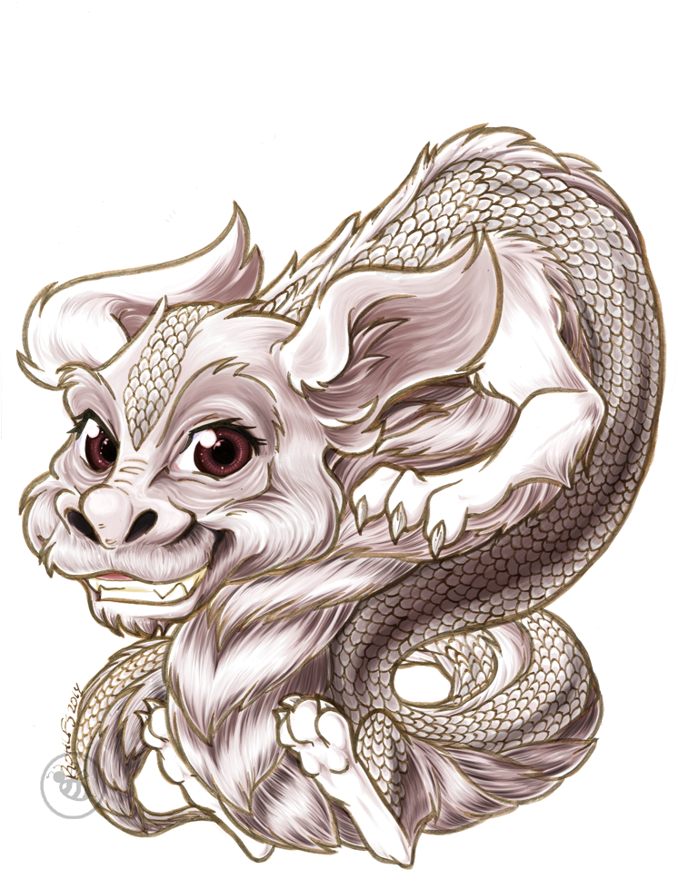 Finally Finished Falcor Now To Get To Making Stickers, - Neverending Story Dragon Drawing (758x1102), Png Download
