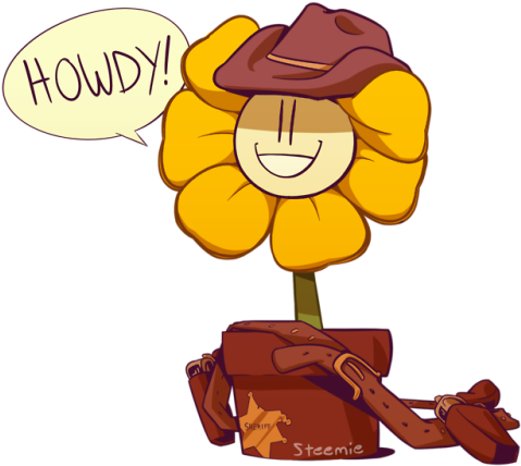 There's A New Sheriff In Town - Flowey (500x453), Png Download