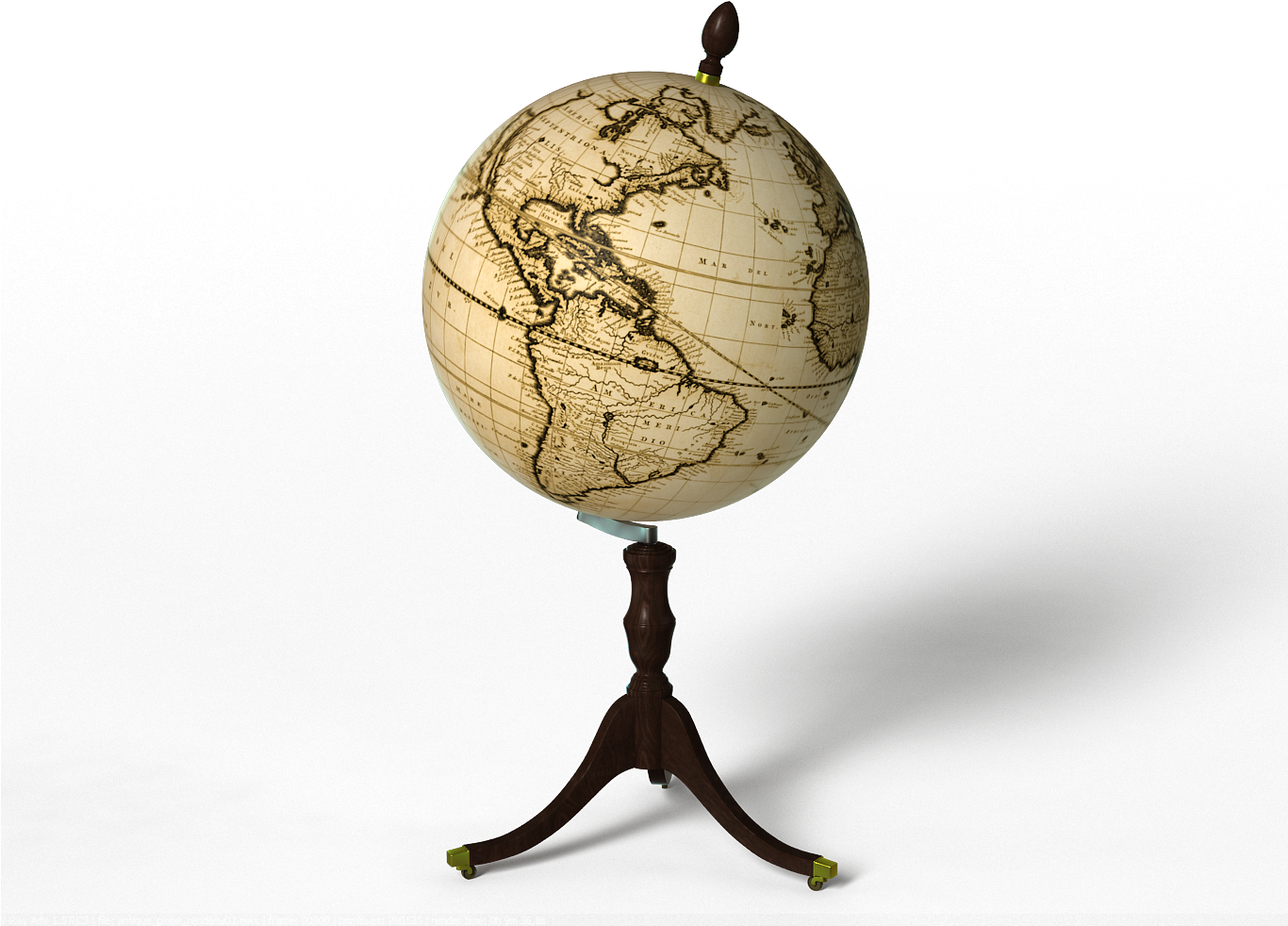 Antique Globe By Sxela On Deviantart Graphic Free Library - Antique Globe (1365x1024), Png Download