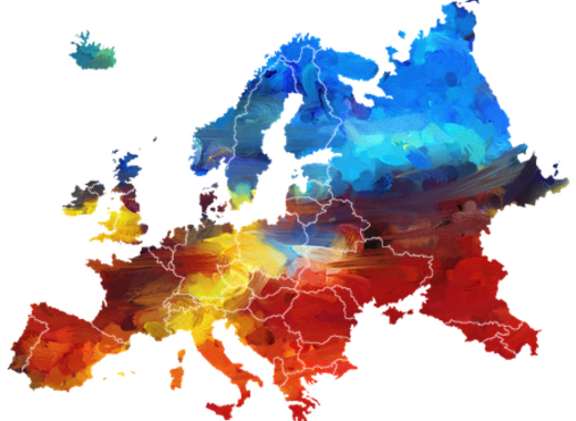 Medium Europe 2239718 - Europe Map Vector Png (520x380), Png Download