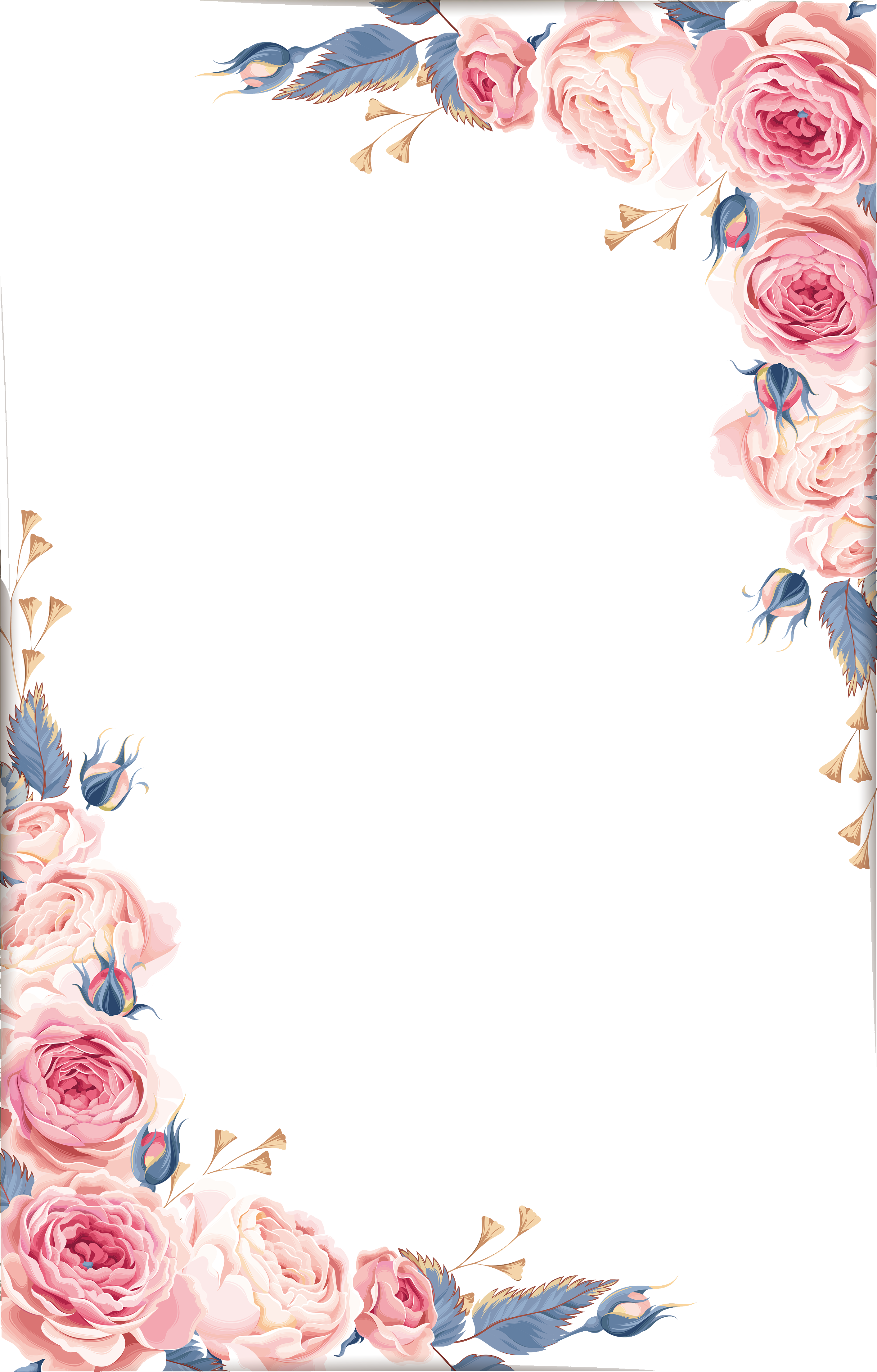 Transparent Floral Frame Png (2826x4418), Png Download