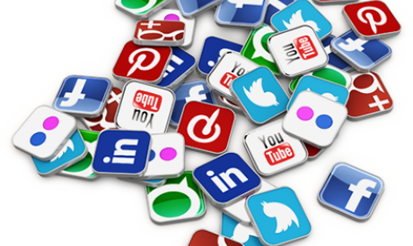 Social Media - Pile Of Social Media Icons (460x275), Png Download