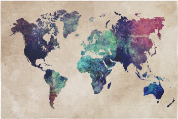 World Map Cotton Linen Wall Tapestry - Cold World Map Canvas Print - Small By Jbjart (500x500), Png Download