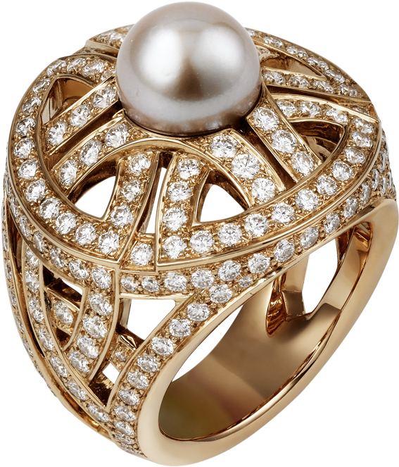 Gold Ring With Pearl Png Clipart - Pearl Gold Ring Png (626x698), Png Download