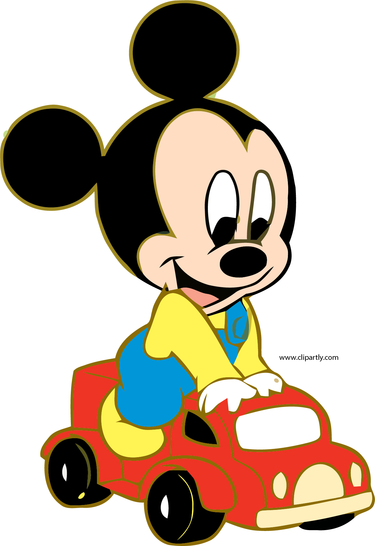 Mickey Toy Car Driving Clipart Png - Baby Mickey Clipart (1223x1783), Png Download