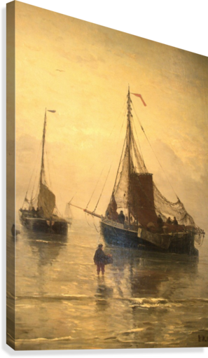Aankomst Van De Vis Canvas Print - Hendrik Willem Mesdag (297x511), Png Download