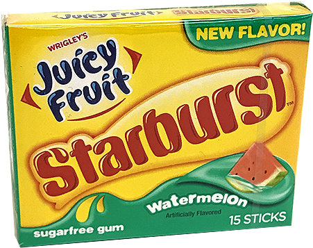 Juicy Fruit Starburst Watermelon Sugar Free Gum - Starburst Candy (500x500), Png Download