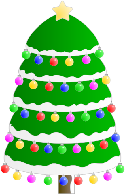 Decorated Christmas Tree - Christmas Tree Oval Ornament (495x700), Png Download