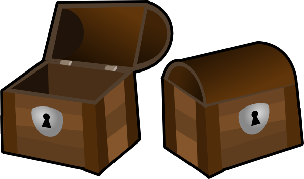 Treasure Chest Outline - Open And Close Clip Art (600x353), Png Download