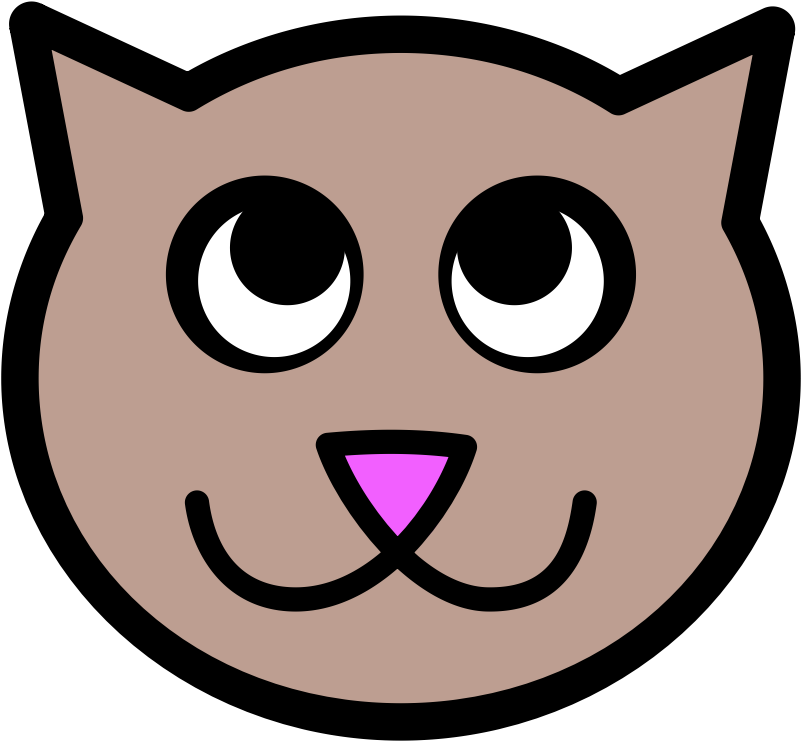 Cute Cat - Tete De Chat Dessin (800x800), Png Download