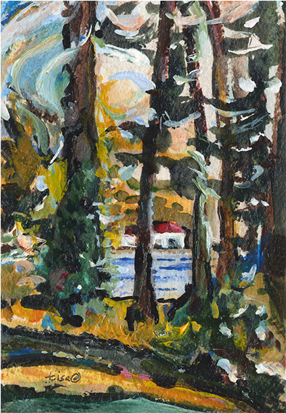 Looking Up River In Autumn - Visual Arts (600x600), Png Download