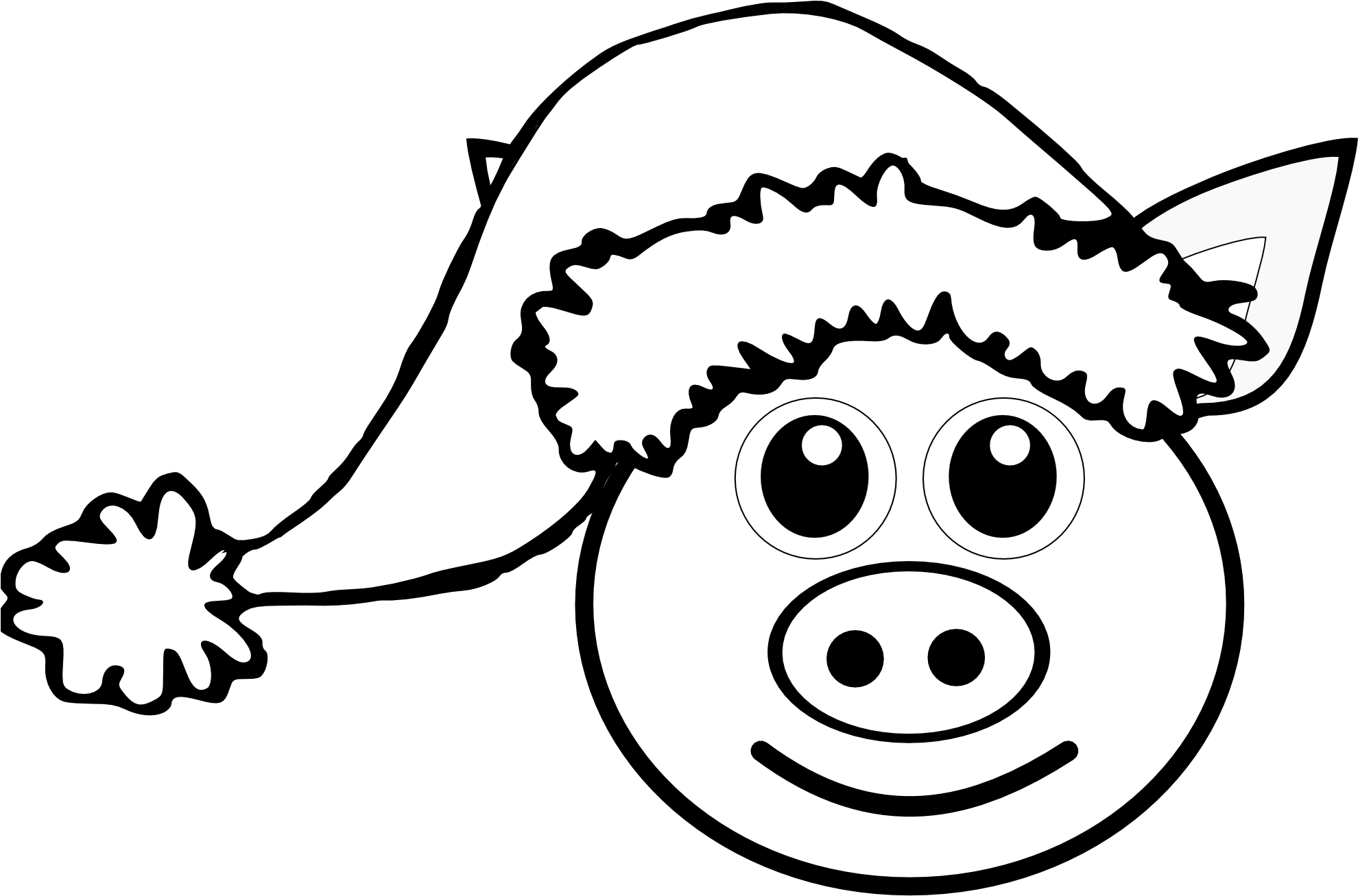 Santa Hat Drawing At Getdrawings - Penguin Santa Yard Sign (999x711), Png Download