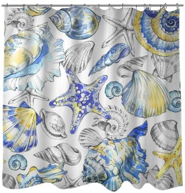 Hand Painted Seashells Pattern - Motif (400x400), Png Download