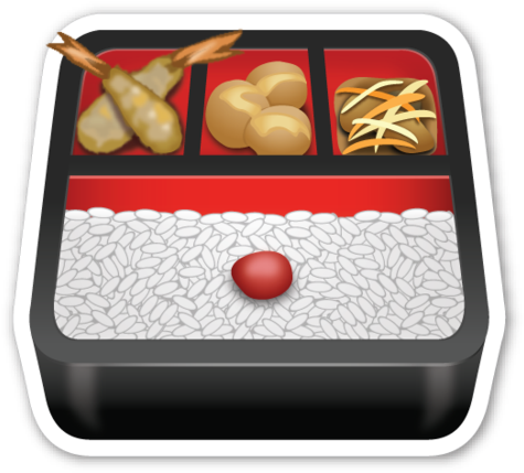 Vector Freeuse Bento Box Stickers And This Sticker - Bento Emoji (480x442), Png Download