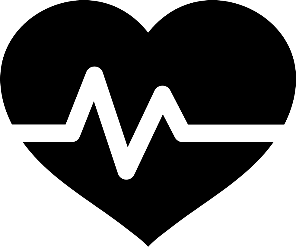 Electrocardiogram On Heart Shape - Health Black And White (981x820), Png Download