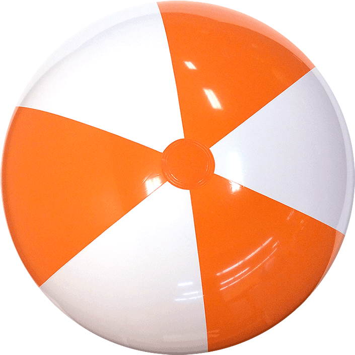 Beach Balls Png Clip Free Stock - Orange Beach Ball (750x750), Png Download