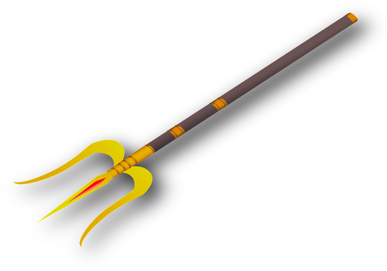 India Shiva Three Spear Traditional Triden - Trident Draeing (471x340), Png Download